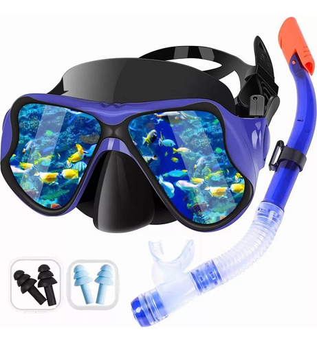 Kit De Gafas Buceo 180°ajustables Con Snorkel Buceo Silicona