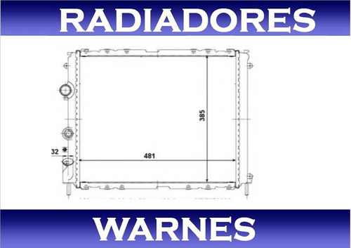 Radiador Renault Kangoo 1.4 Nafta  1998 1999 2000 2001 Foto 2