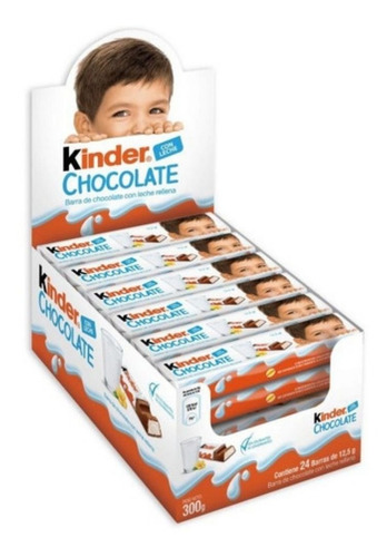 Kinder Barra De Chocolate Rellena Con Leche 300 Gr. X24