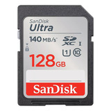 Cartão De Memória Sandisk 128gb Cartão Sd Ultra 140mbs C10