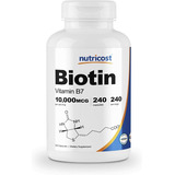 Biotina 10,000mcg 240 Capsulas Cabello Uñas Piel Eg B4