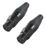 Neutrik® Nc3fxx® 2 Conectores Xlr Negro Hembra Nuevo 