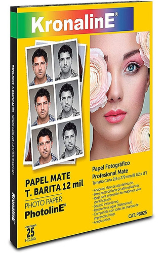 Papel Fotografico Barita Mate Carta 25h Kronaline Pb025