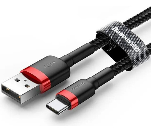 Cabo Rápido Usb Para Tipo- C Baseus Cafule Nylon 3a 2 Metros