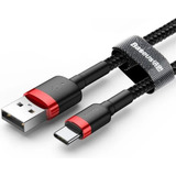 Cabo Rápido Usb Para Tipo- C Baseus Cafule Nylon 3a 2 Metros