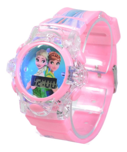 Relógio Infantil Menina Princesas Frozen Led Com Luz E Som