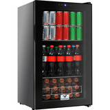 Frigobar Mini Refrigerador 115 Latas Vidrio Templado 93 Lts Color Negro