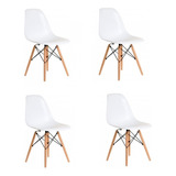 Silla Eames Minimalista Oficina Despacho 4pza Estructura De La Silla Blanco Asiento N/a Diseño De La Tela N/a