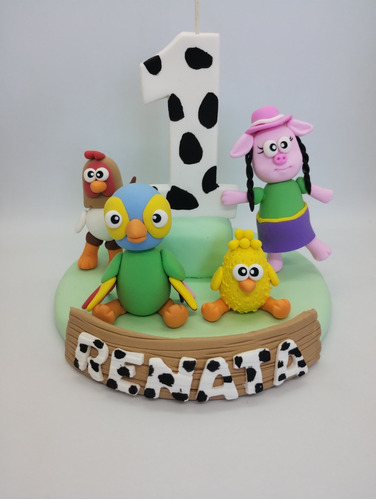 Adorno De Torta De La Granja De Zenon Porcelana Fria 