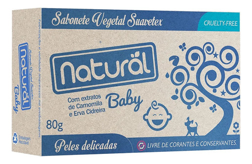 Sabonete Orgânico Baby Natural Extrato Camomila - Suavetex