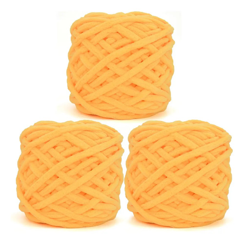 Hilo De Chenilla Grueso Para Crochet, Terciopelo 3 X 100 G