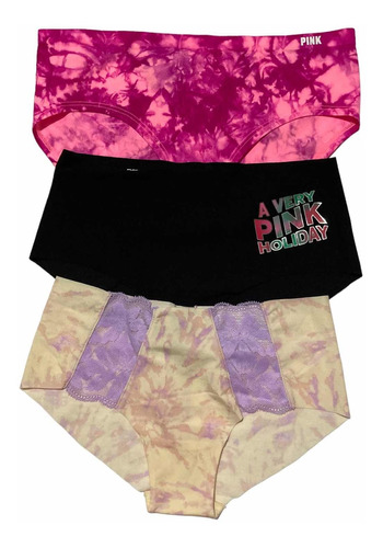 Panties Calzones Pink Talla S 3 Piezas Originales