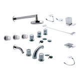 Combo Griferia Lavatorio Bidet Ducha Allegro Fv + Accesorios