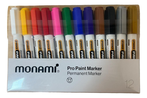 Marcador Pintura Óleo Paint Marker Monami Set 12 Colores