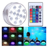 1 Luz Led Rgb Subaquáticas + Controle Remoto Luminária Decor