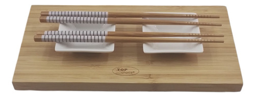 Set Juego De Sushi Para 2 Personas Top Choice Bambu 5 Pzas