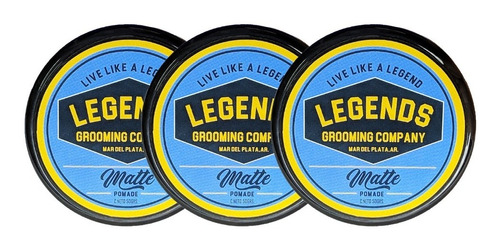 Kit X 3 Pomadas Para El Cabello Efecto Matte Legends 50 Gr 