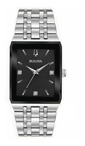 Reloj Bulova Quadra Diamonds 96d145 Para Caballero Original