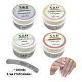 Kit 4 Gel X&d Alongamento Unha Profissional Base Manicure Cor Sortido