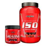 Whey Iso Triple Zero 900g + Creatina 300g Integral Médica Sabor Chocolate