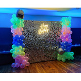 Shimmer Wall 4d, Alquiler, Panel De Lentejuelas, Globos Neón