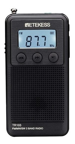 Sintonização Digital Retekess Tr103 Pocket Mini Radio Fm/mw/