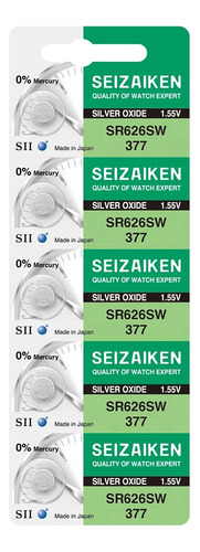 Pila Seizaiken Sr626 377 (seiko) Oxido De Plata Pack X5 Unid