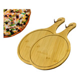 2x Tabla Madera Picoteo Pizza 36cm