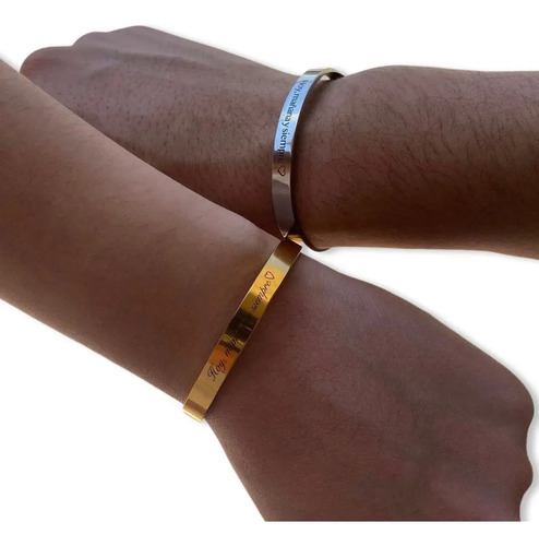 Par De Brazaletes Para Parejas Ajustables Acero Inoxidable