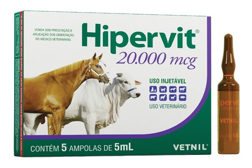 Hipervit 20.000 Mcg Vitamina B12 5 Ampolas - Envio Imediato