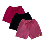 Kit 3 Short Infantil Verão Roupa Feminina Infantil Atacado