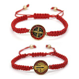 Pingyongchang 2 Pulseras Con Medalla Católica De San Benito,