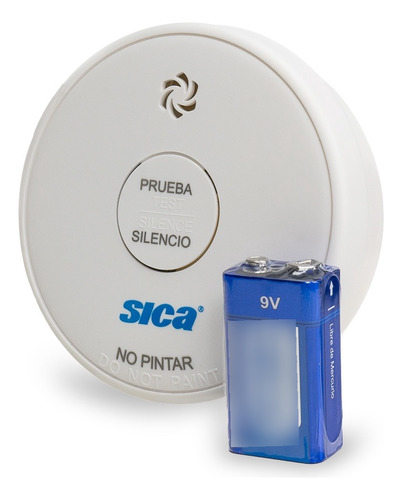 Detector Humo Fotoelectrico 9v Con Alarma Sonora Sica