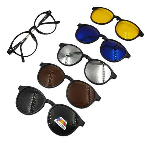 Montura Gafas Clip Magneticas 5 En 1 Sobrelentes  Ref 2341