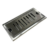 Rejilla Desagüe Piso Rectangular En Acero Inox 20cm X 10cm