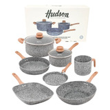 Set Batería Cocina 7pz Granito Stone Hudson Ceramica 4mm