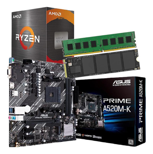 Combo Actualizacion Pc Amd 4600g + Mother + 8 Gb + Nvme 240