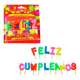 Set Velas Feliz Cumpleaños Multicolor