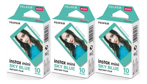 30 Filme Borda Sky Blue Para Instax Mini 9, 11 12