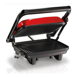 Parrilla Electrica Panini Grill Tapa Flotante Roja 25462z