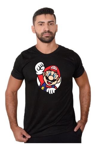 Camisa Manga Curta Camiseta Super Mario Bros Personalizada