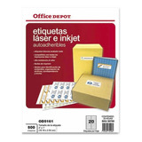 Etiquetas Láser E Inkjet Autoadheribles Office Depot 500pz