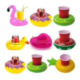 Pack 6 Mini Flotadores Porta Vasos Botellas  Piscina 