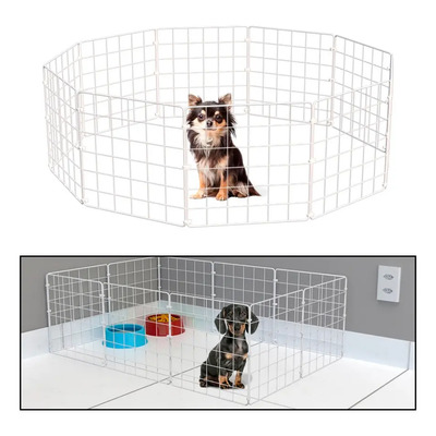 Cercadinho Para Cachorro Pequeno Porte Cercado Pet Cor Branco | Frete grátis