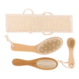 Kit De Cepillos Corporales Dry Brushing Para Baño, Doble Car