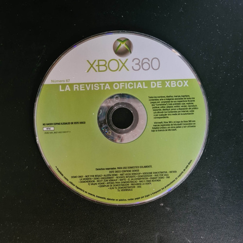 Revista Oficial No. 67 - Xbox 360 (solo Disco)