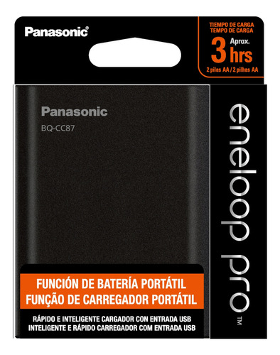 Carregador Panasonic Eneloop Bq-cc87 Aa Aaa Banco De Energia