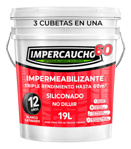 Impermeabilizante Impercaucho 60 (triple Rendimiento) | Envío gratis