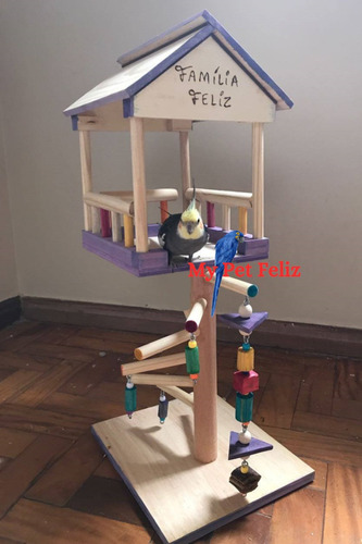 Brinquedo Para Calopsita - Casa Da Árvore Lilás C/65