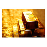 Vinilo 50x75cm Oro Lingotes Valores Gold Moneda Bloque M1